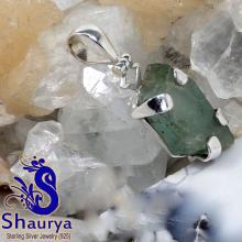 AQR966-Natural Aquamarine Rough Gemstone Wholesale Beautiful Pendant With 925 Sterling Silver